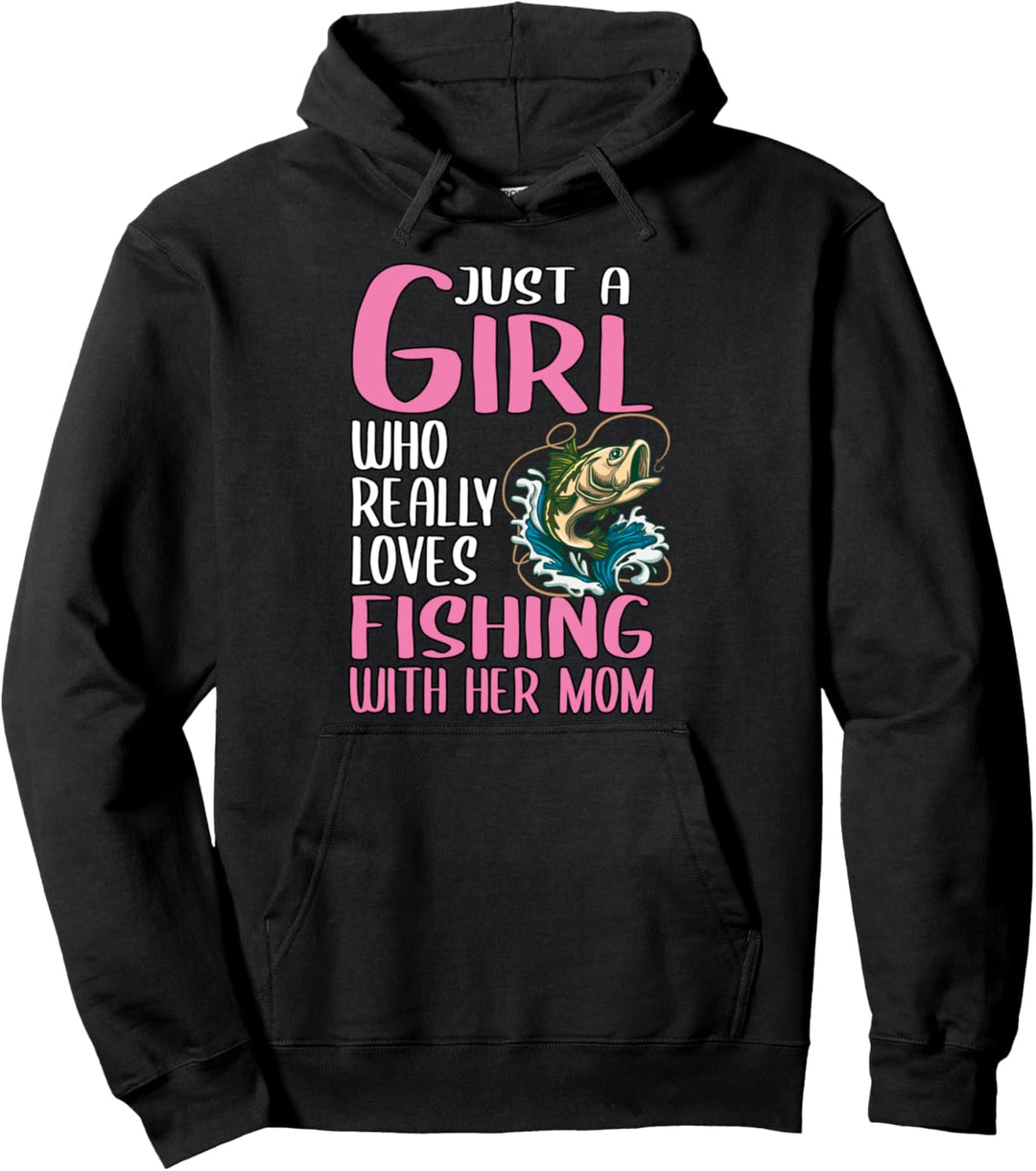 Damen Anglerin Just A Girl Angeln Geschenk Angeln Pullover Hoodie