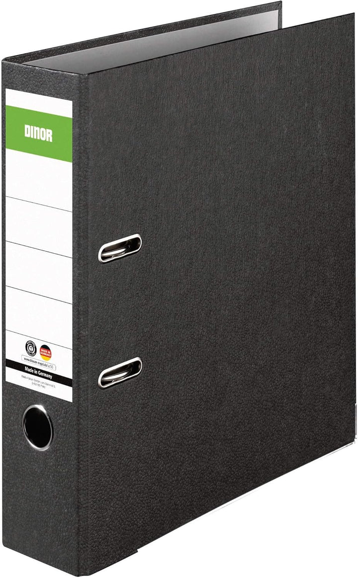 Original DINOR Ordner-Wolkenmarmor-Recycling - Made in Germany. 10er Pack 8 cm breit DIN A4 schwarz