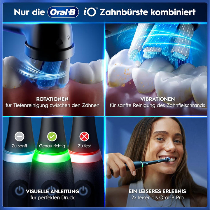 Oral-B iO Series 5 Elektrische Zahnbürste/Electric Toothbrush, Doppelpack, 2 Aufsteckbürsten, 5 Putz