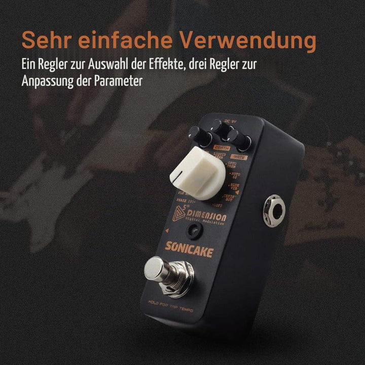 SONICAKE Modulation Gitarre Effektpedal 11 Modus für Phaser Flanger Chorus Tremolo Vibrato Autowah u
