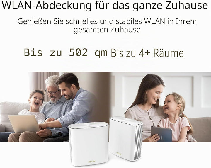ASUS ZenWiFi XD6 AX5400 2er Set Weiss kombinierbarer Router (AX5400 Whole-Home Dual-Band Mesh WiFi 6