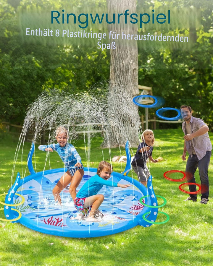 Anpro Sprinkler für Kinder, Aufblasbare Octopus-Wasserspielzeuge für Jungen und Mädchen, Sommer Outd