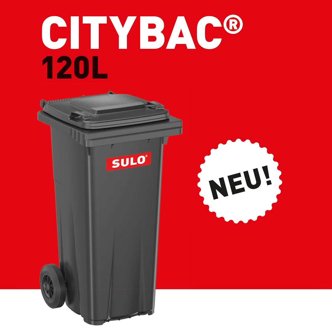Sulo 120 Liter Müllbehälter Mülltonne Abfalltonne | Anthrazit | Für alle DIN-Kammschüttungen |Made i