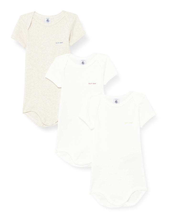 Petit Bateau Unisex Baby Kurzarm-Body mit Streifen (3er Pack), 3 Monate