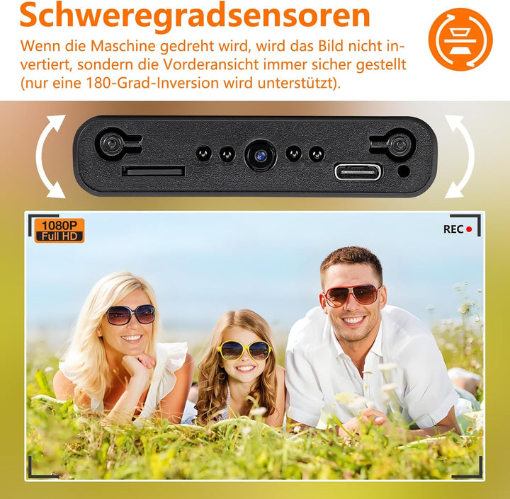 Mini-Kamera,Sicherheitskamera, HD1080P-Indoor/Outdoor-Überwachungskamera,55 Stunden AufnahmezeitMit