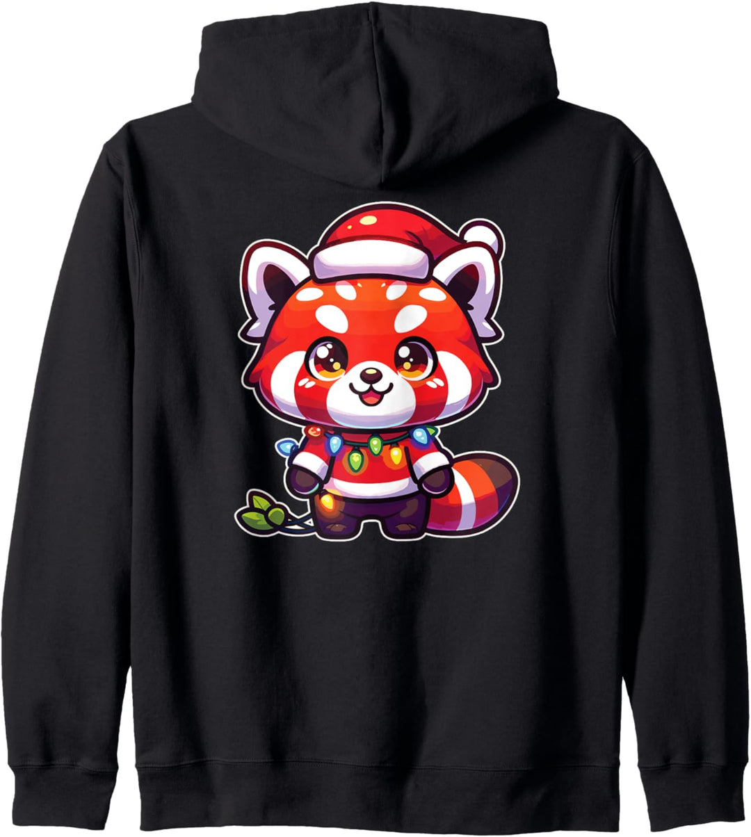 Weihnachtsmütze Weihnachten Lichterkette Roter Panda Kapuzenjacke