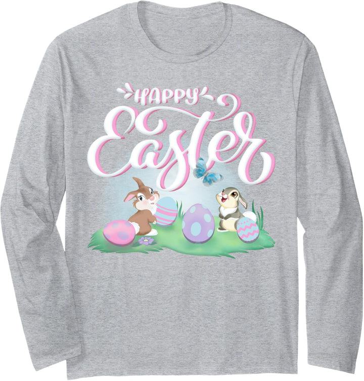 Disney Bambi Happy Ostern Thumper &amp; Miss Bunny Vintage Logo Langarmshirt