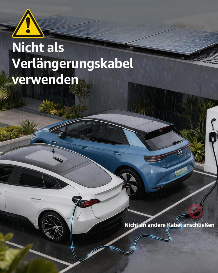 bokman Typ 2 Ladekabel, Modus 3 / 16A / 11 kW / 3-Phasig / 5 Meter, Typ 2 auf Typ 2 EV Ladekabel für