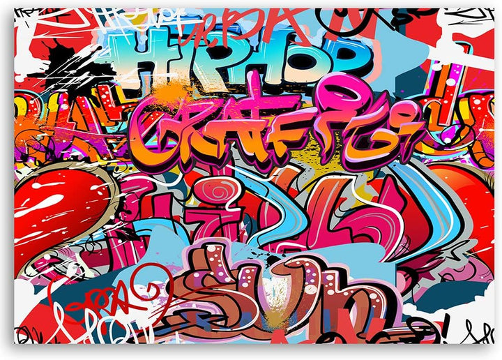 Leinwandbild XXL Street Art Wandbild Kunst abstrakt Rot 120x80 cm M14499 120x80 cm, M14499 120x80 cm