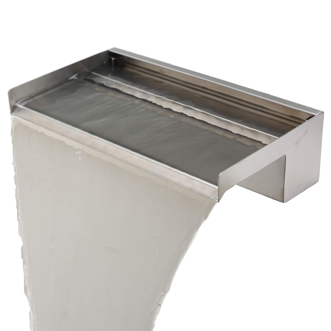 Köhko® Wasserfall 20 cm Wasserauslauf aus Edelstahl V2A matt gebürstet Aquafall 20 CM Wasserfall, 20