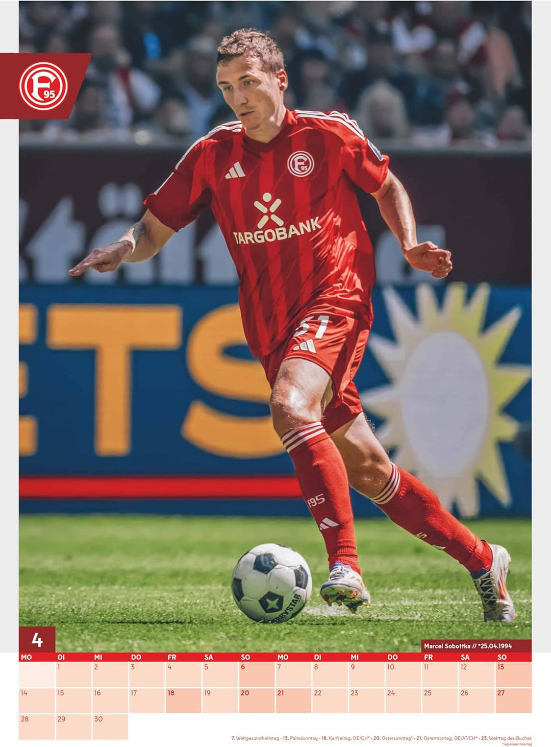 N NEUMANNVERLAGE - Fortuna Düsseldorf 2025 Wandkalender, 29,7x42cm, Fussball-Kalender mit Motiven de