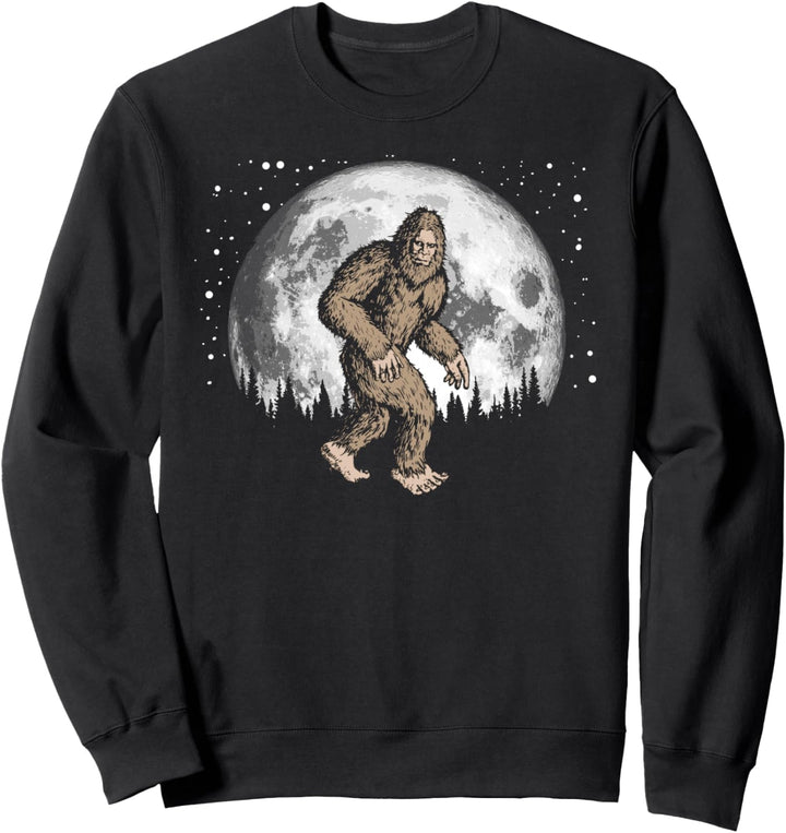 Retro Bigfoot Silhouette Moon and Stars Vintage Sasquatch Sweatshirt