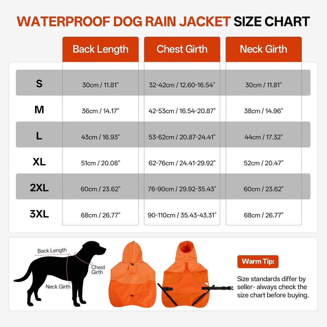 Hunde-Regenmantel, leichte Regenjacke, verstellbarer Haustierponcho mit Kapuze, schneefeste Hundewes