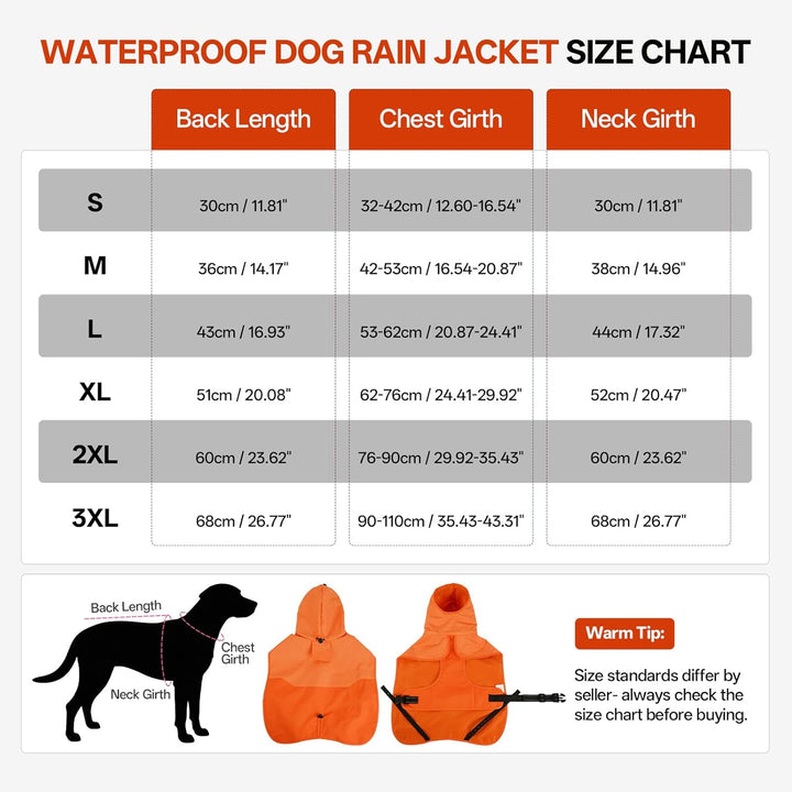 Hunde-Regenmantel, leichte Regenjacke, verstellbarer Haustierponcho mit Kapuze, schneefeste Hundewes