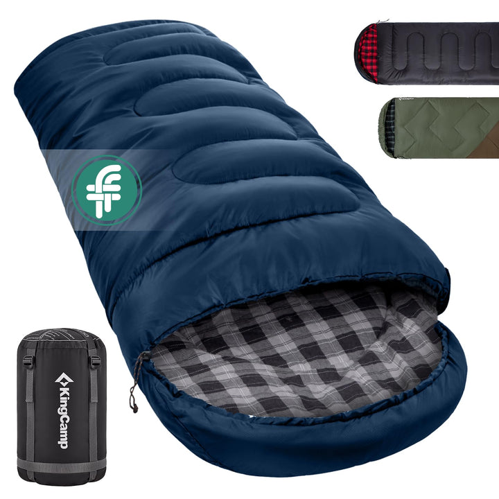 KingCamp Schlafsack für Erwachsene, Winter, Flanell, kompakt, 3-4 Jahreszeiten, Decke für Camping, R