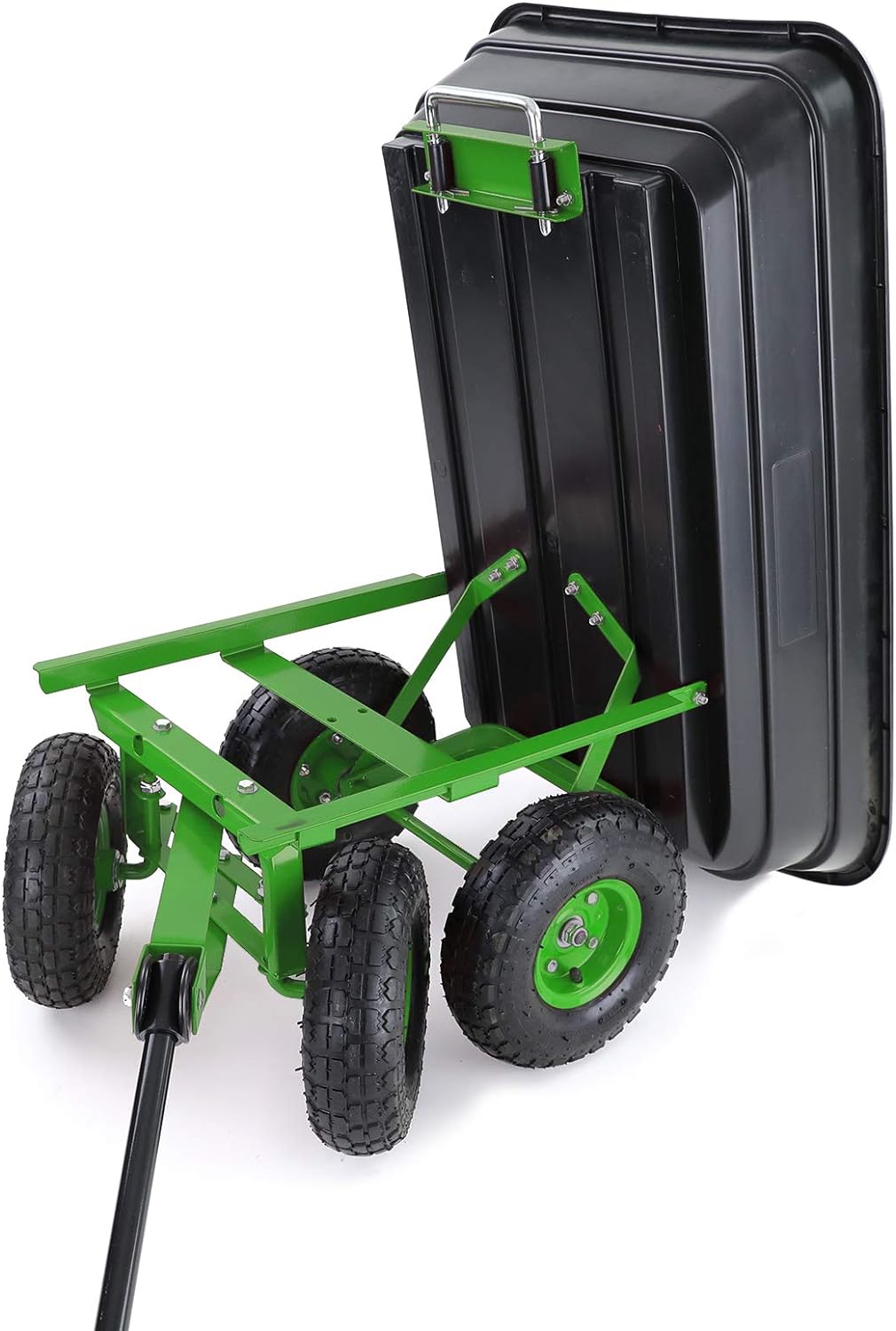 RAMROXX Transportwagen Gartenwagen Schubkarre Handwagen Kippfunktion 250 kg Schwarz Grün
