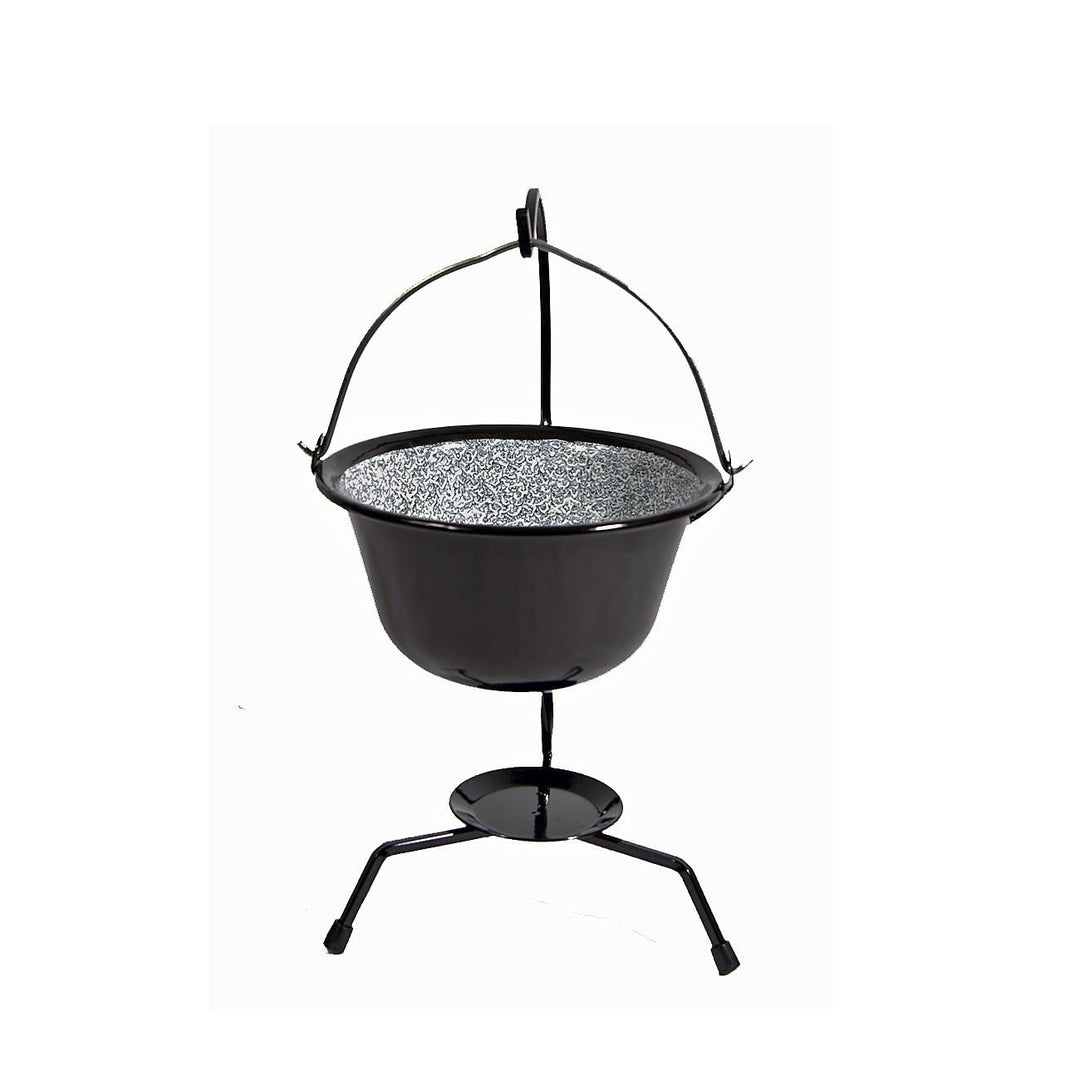 Set Ungaricher Gulaschkessel Emaille 0,8 Liter + Kesselständer Fonduetopf Schokoladenfondue Serviert