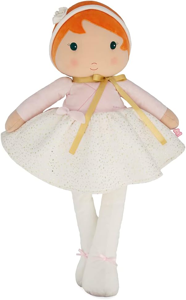 KALOO - Tendresse - Meine Erste Stoffpuppe Valentine - Grosse Tänzerin-Puppe von 80 cm - Mikrovelour