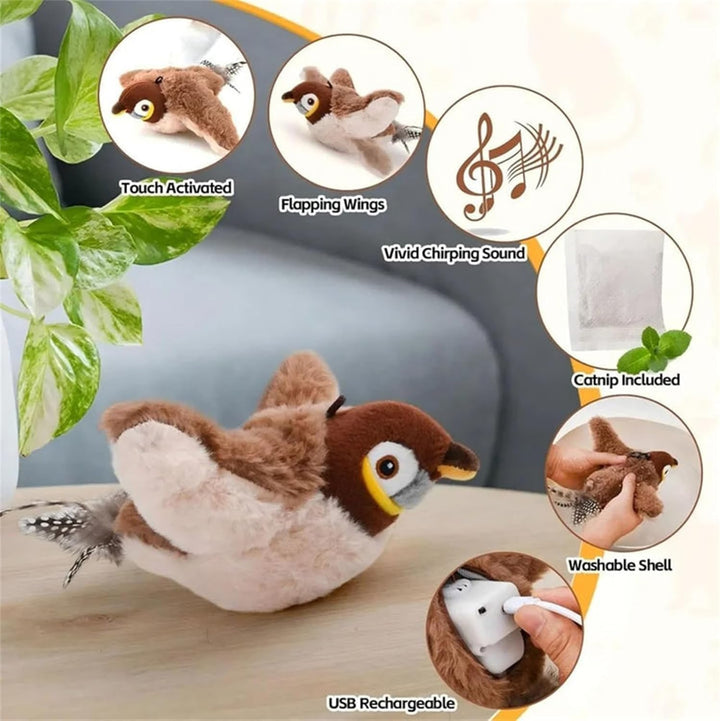 Fliegendes Vogel Katze Spielzeug, Vogel Jagd Katzen Spielzeug, Chirping Spielzeug Flapping Flügel