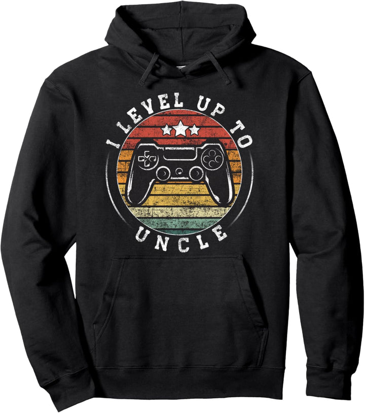 Leveled Up To Uncle 2023 – Vintage Promoted to Uncle 2023 Pullover Hoodie
