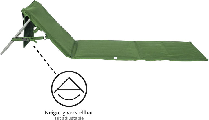 ONVAYA Premium Strandmatte 2cm gepolstert mit Rückenlehne | Strandliege faltbar | Strandmatratze | S