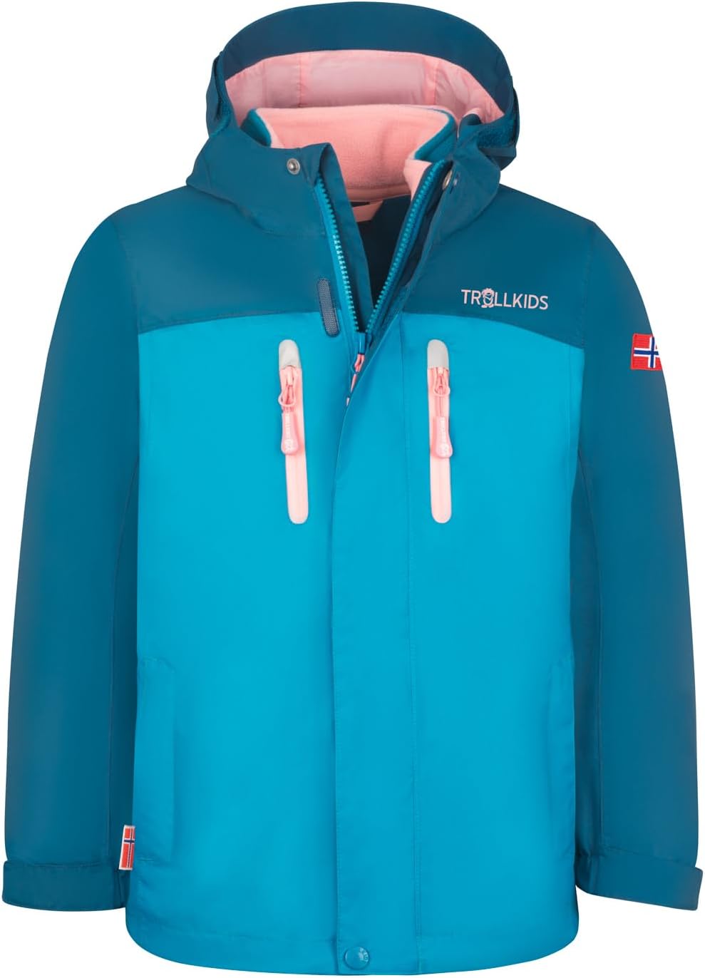 Trollkids Girls Bryggen 3in1 Jacket 92 Harbor Blue, 92 Harbor Blue