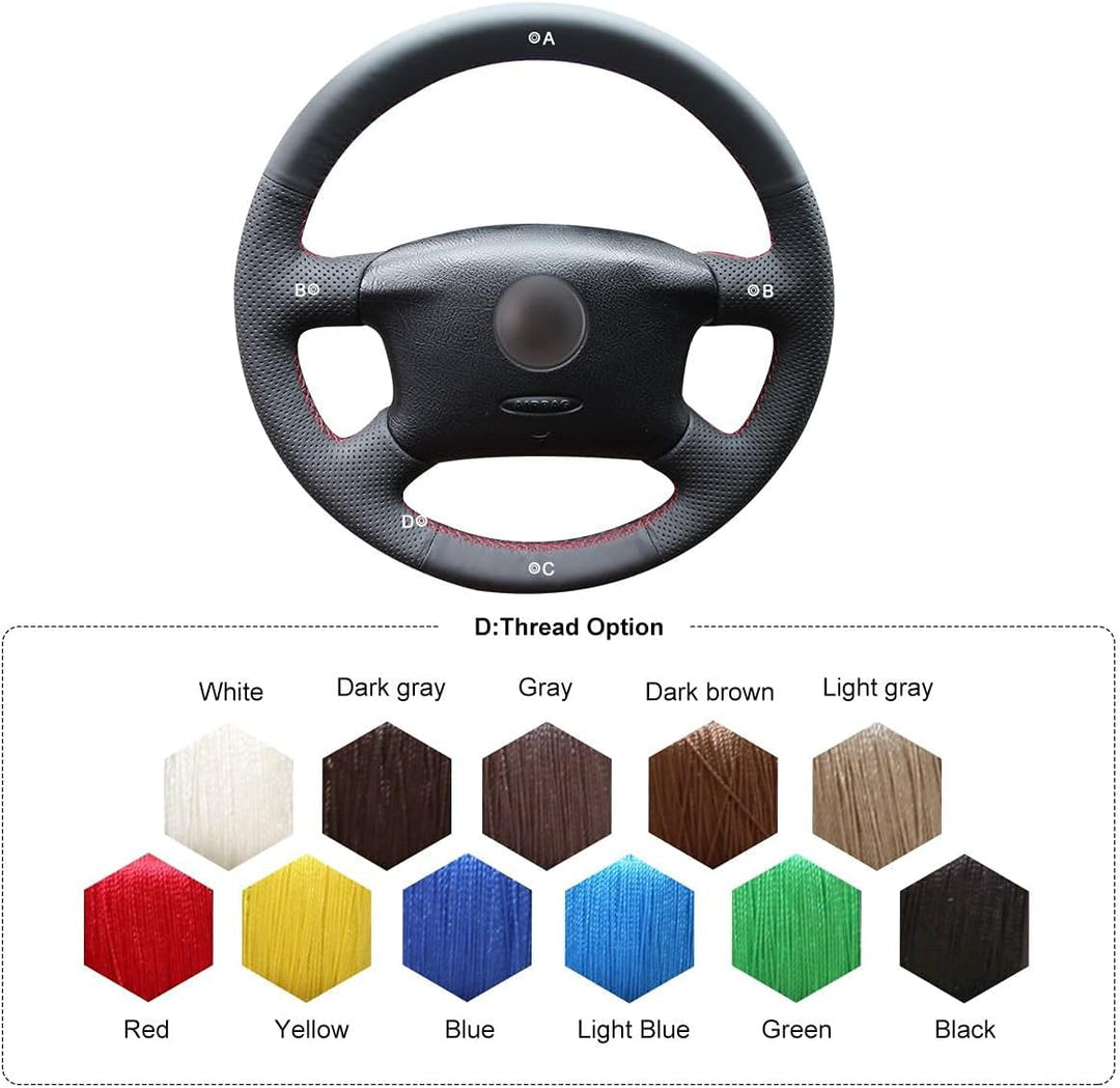 MEWANT Lenkradbezug für Golf 4 für Passat B5 für Variant für Sharan für Bora T4 T5 Lenkradhülle aus