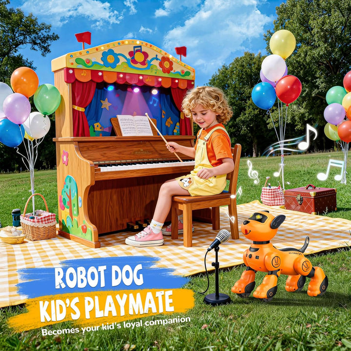anysun Roboter Hund, Roboterhund Wiederaufladbar, Programmierbares Roboter-Spielzeug mit Follow-Funk