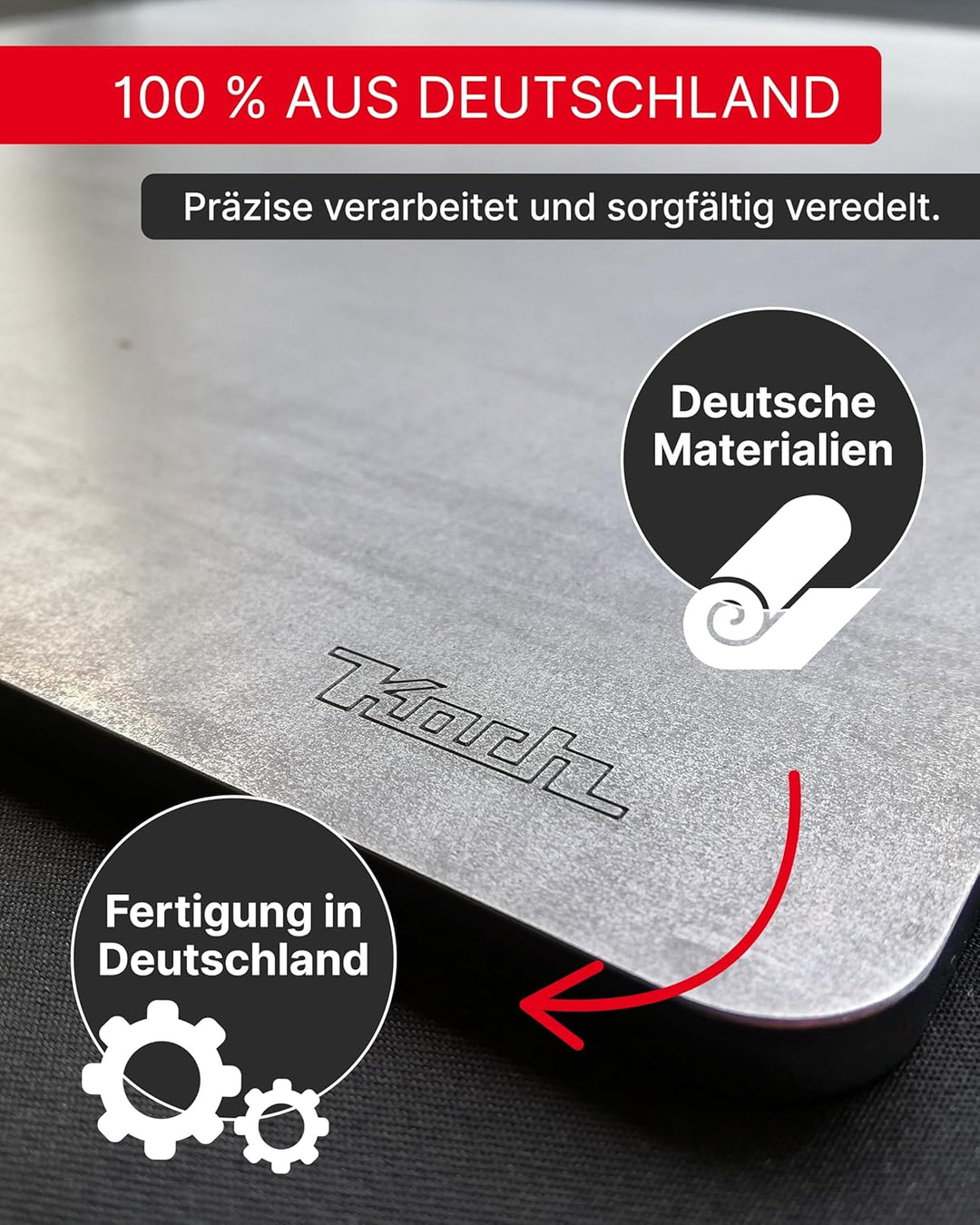 KOCH #63 Backstahl Platte für Brot & Pizza 30cm Stärke 6,0mm - Massives Pizzablech Feuerplatte 3,4 K