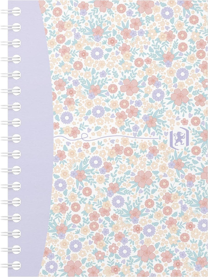 Oxford Notizbuch A6, kariert, 50 Blatt, Blumenmotiv, sortiert, 10 Stück