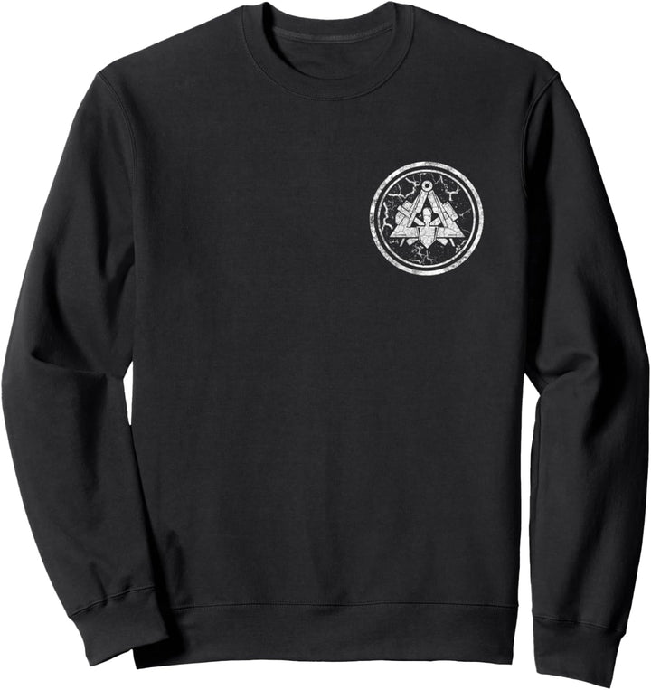 Maurer Zunftzeichen auf Brust - traditionelles rundes Symbol Sweatshirt