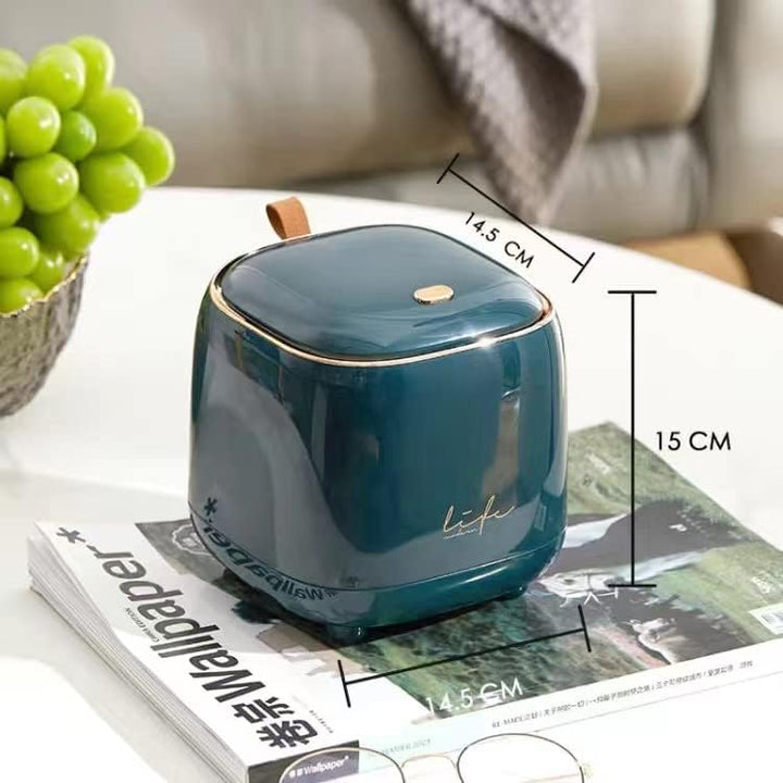 Mumusuki Mini-Arbeitsplatten-Mülleimer mit Deckel, Push-Typ Desktop-Mülleimer, Kleiner Mülleimer, Kl