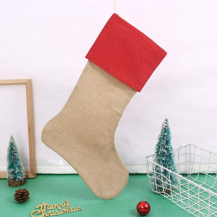 JiJiRuDU Sackleinen Weihnachtsstrumpf 6er Pack, Weihnachten hängende Taschen Weihnachtsfeiertagsstru