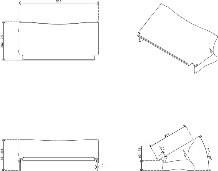 Dataflex 49.410 Addit ErgoDoc Dokumentenhalter, Höhenverstellbar von 160-235 mm in 6 Schritten, tran