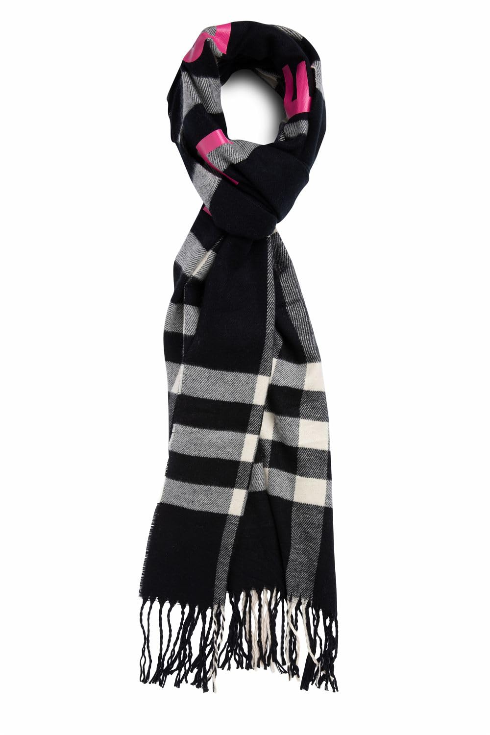 Replay Damen Schal Winter, Schwarz (Dirty White + Black 1318), Onesize