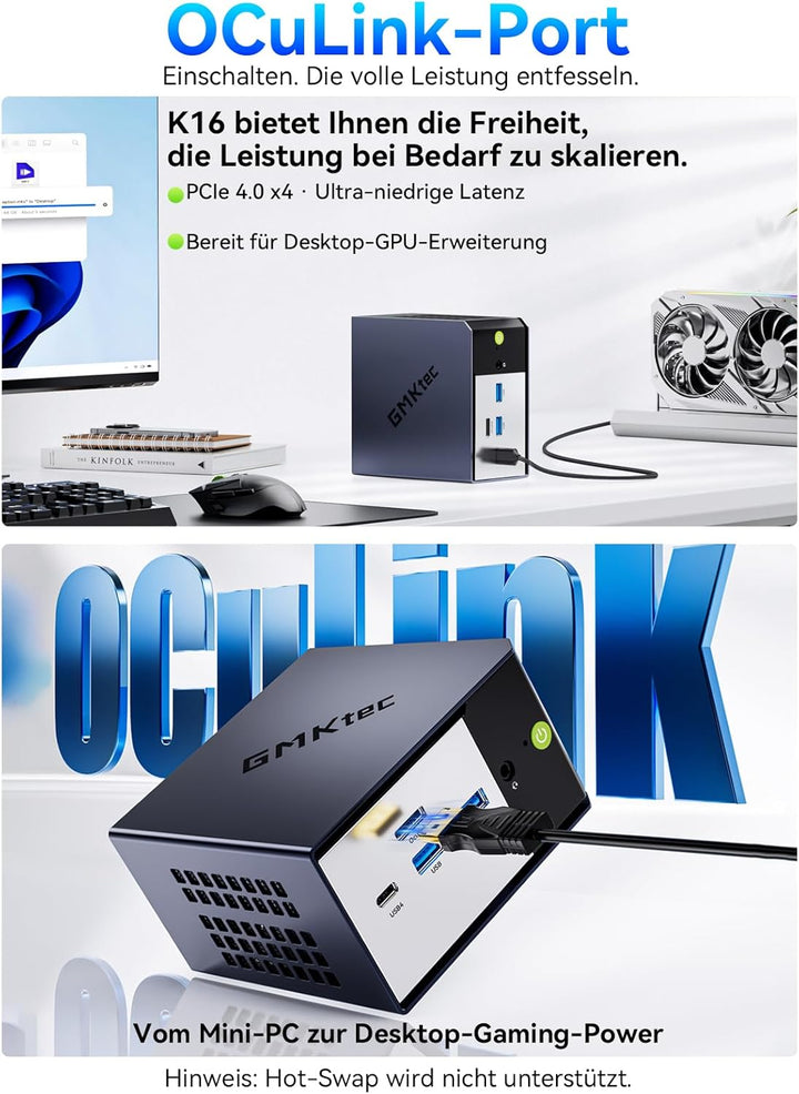 GMKtec K16 Mini PC AMD Ryzen 7 7735HS(8K/16T Bis zu 4.75GHz) Micro PC mit 32GB DDR5 6400, 512GB PCIe