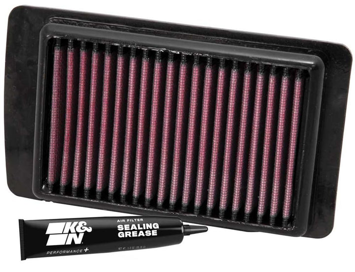 K&amp;N PL-1608 Motorrad Tauschluftfilter, Rot