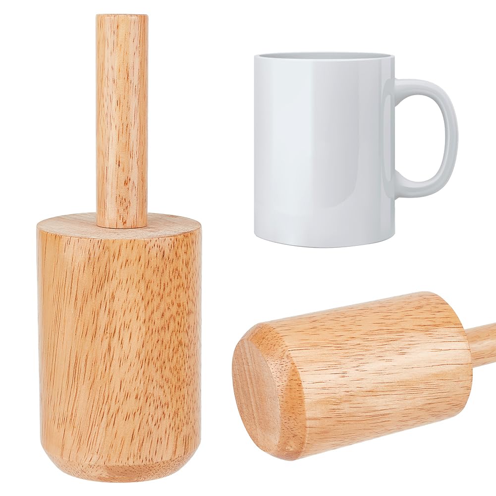 BENECREAT 220x80mm Tasse Töpferei Formen, BurlyWood Holz Töpferei Werkzeuge mit Griff Töpferei Forme