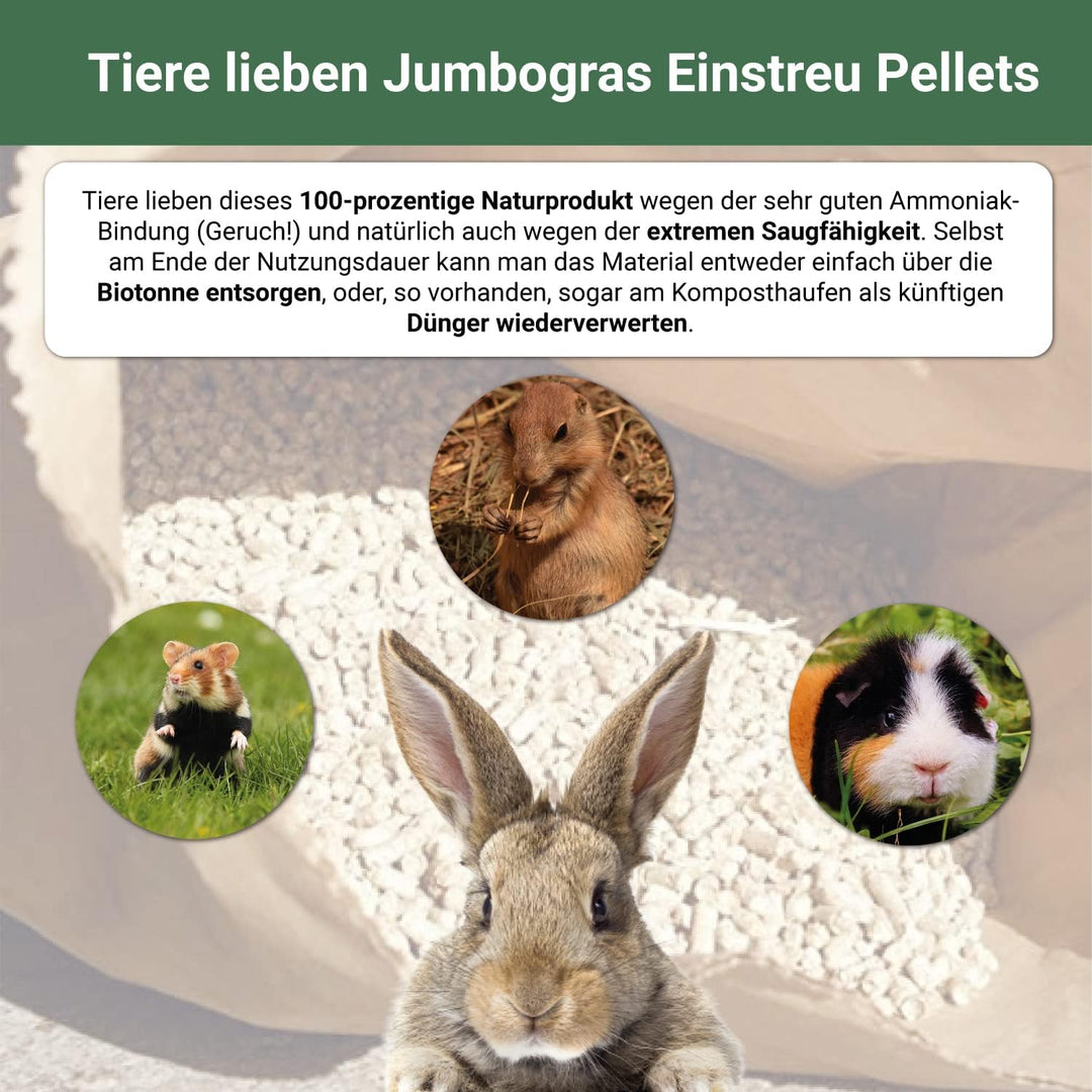 Jumbogras Kleintier-Einstreu Pellets aus Miscanthus/Elefantengras für Hasen Kaninchen Maus Vogel Mee