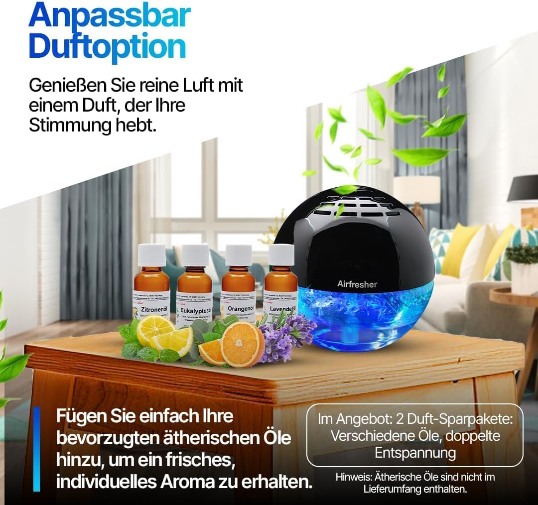 LURA Lufterfrischer Luftreiniger & Luftbefeuchter mit Lavendel Öl – Original Aromatisierer gegen Ger
