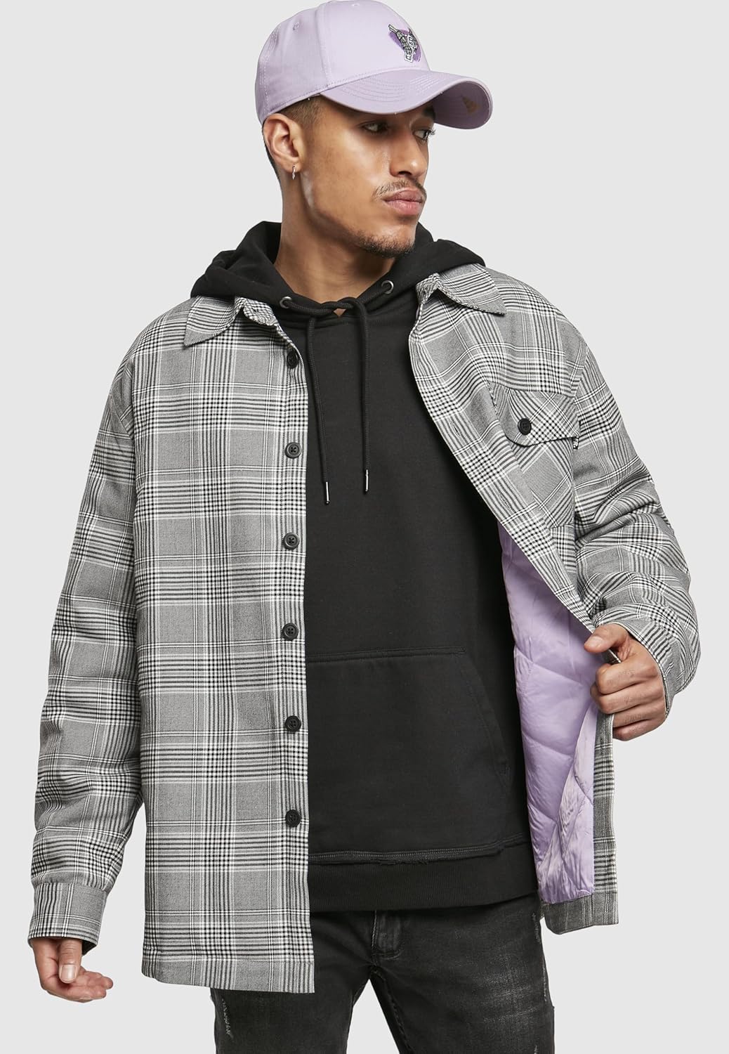 Cayler & Sons Herren Plaid Out Quilted Shirt Jacket XXL black/white, XXL black/white