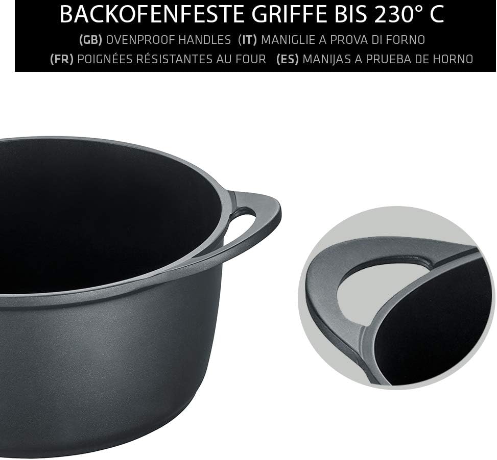 Berndes Topf Vienna 20 cm, allherdtauglich, Kochtopf mit 3-lagiger Antihaftversiegelung, Glasdeckel,