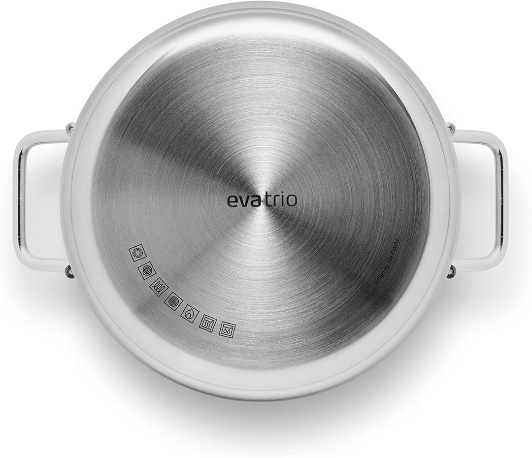 Eva Trio | Stainless Steel Topf 6,5 l 24 cm | Perfekt für eine grosse Portion Suppe, Schmorgerichte,