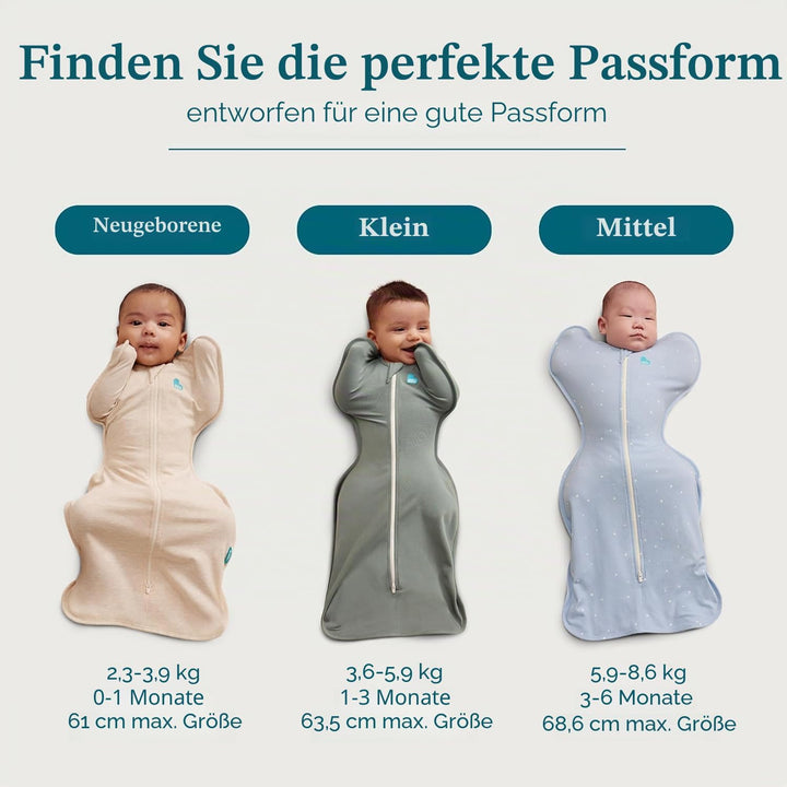 Love To Dream Swaddle UP, Medium 6–8,5 kg – Zweige Haferflocken, eng anliegende Passform, unterstütz