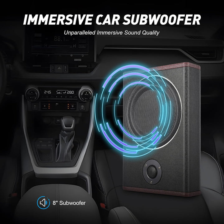 Madelynn Untersitz Auto Subwoofer 200W Bass Box Aktiv Subwoofer 40Hz–200Hz Audiozugang Untersitz Lei
