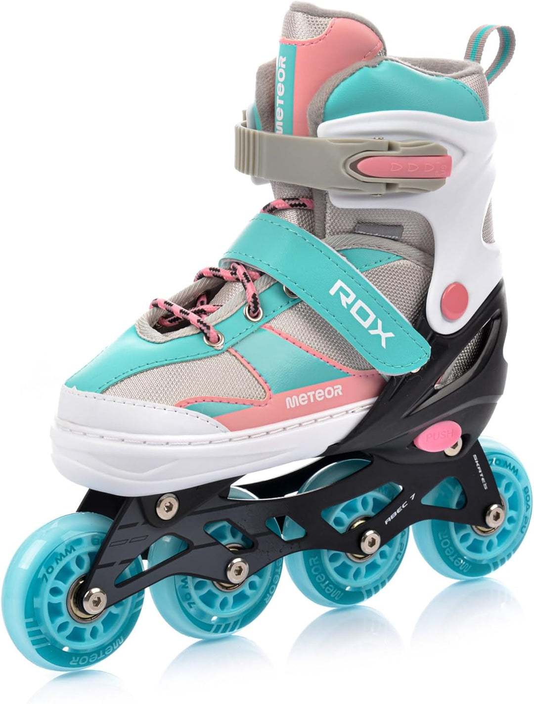 meteor Rox sichere verstellbare Kinder Inline‑Skates – Inliner für Mädchen Jungen – ABEC‑7 Carbonlag