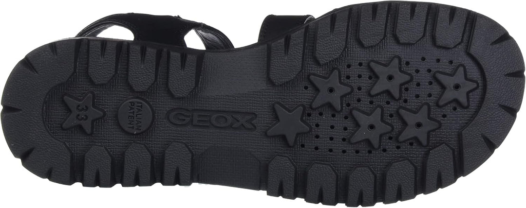 Geox Mädchen J Starblush G Sandalen, 33 EU Schwarz