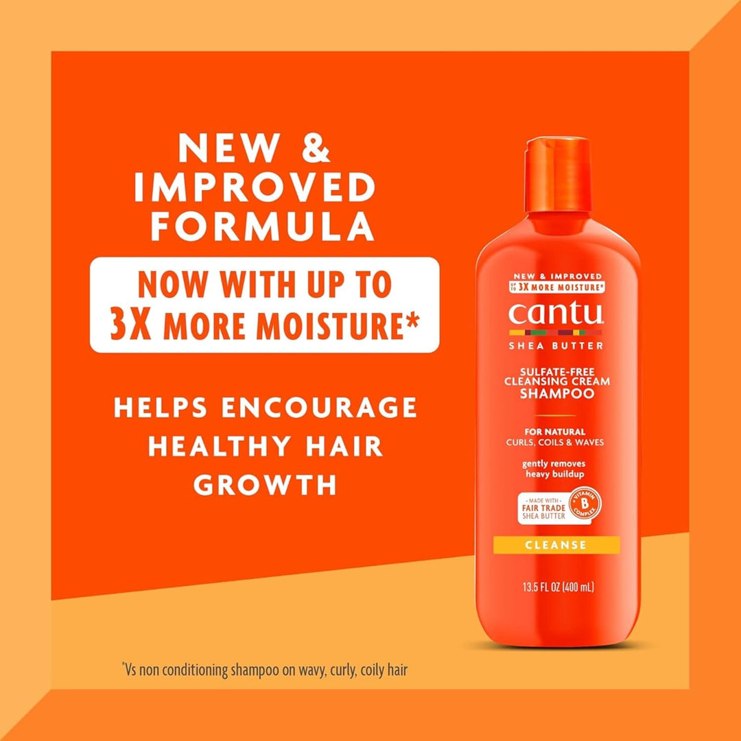 Cantu Sulfatfreies Shampoo &amp; Conditioner 12oz mit Sheabutter Feuchtigkeitscreme 12oz