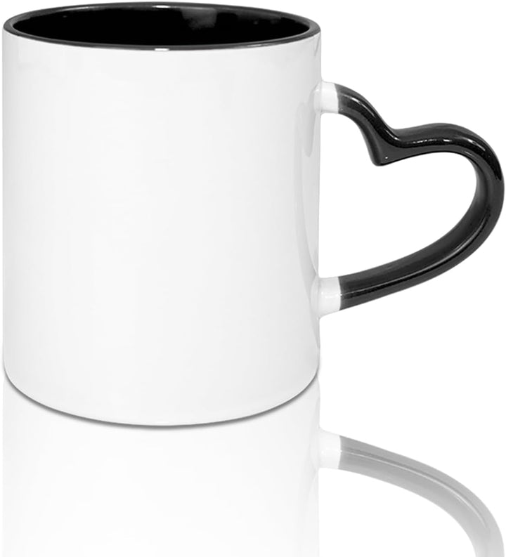 MR.R Sublimationsbecher aus Keramik für Spülmaschinen, klassischer Becher mit schwarzem Innenbecher
