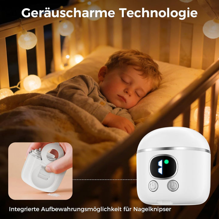 Elektrischer Nagelknipser, USB-wiederaufladbarer automatischer Nageltrimmer und Poliermaschine mit L